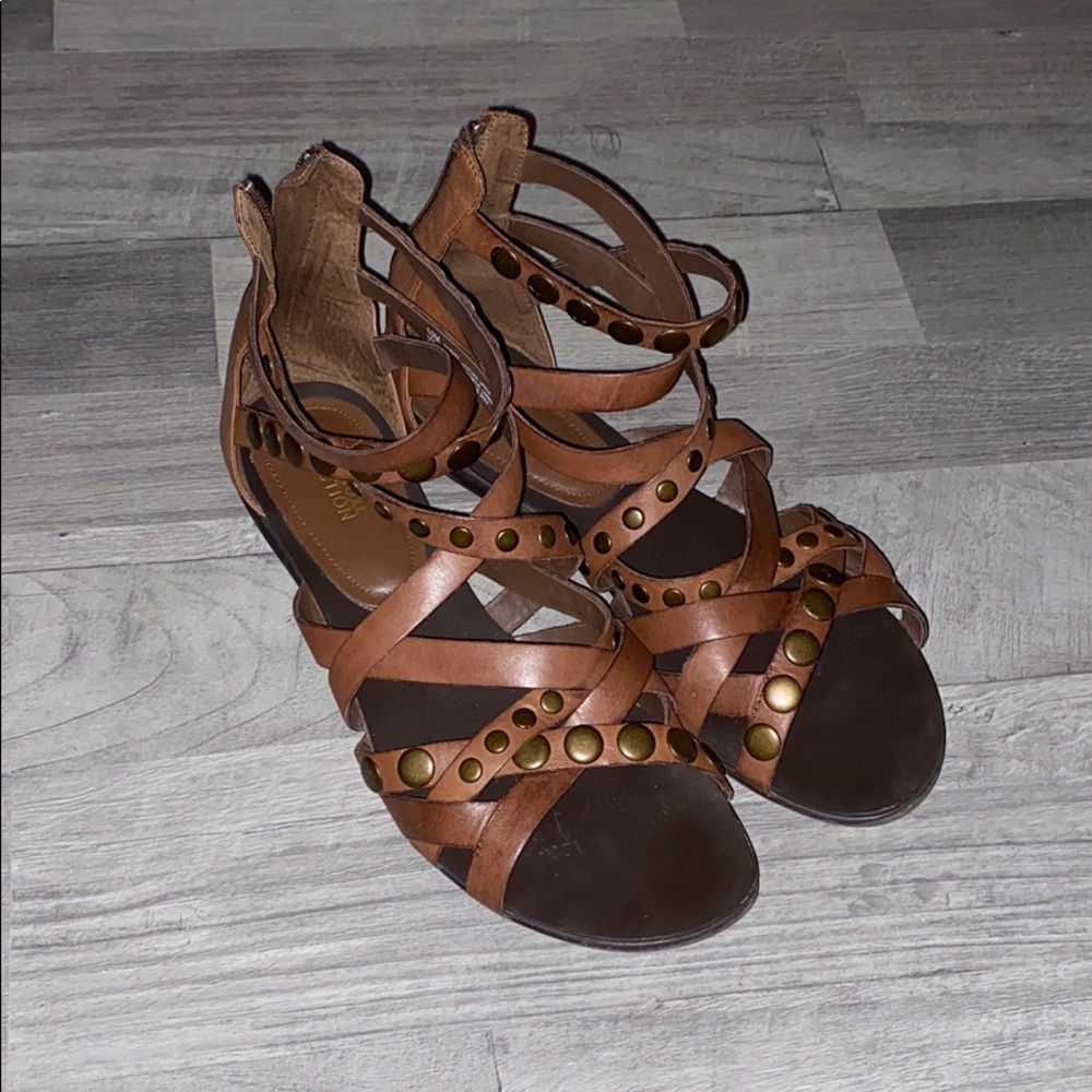 Leather Gladiator Sandals Kenneth Cole 10 Brown
